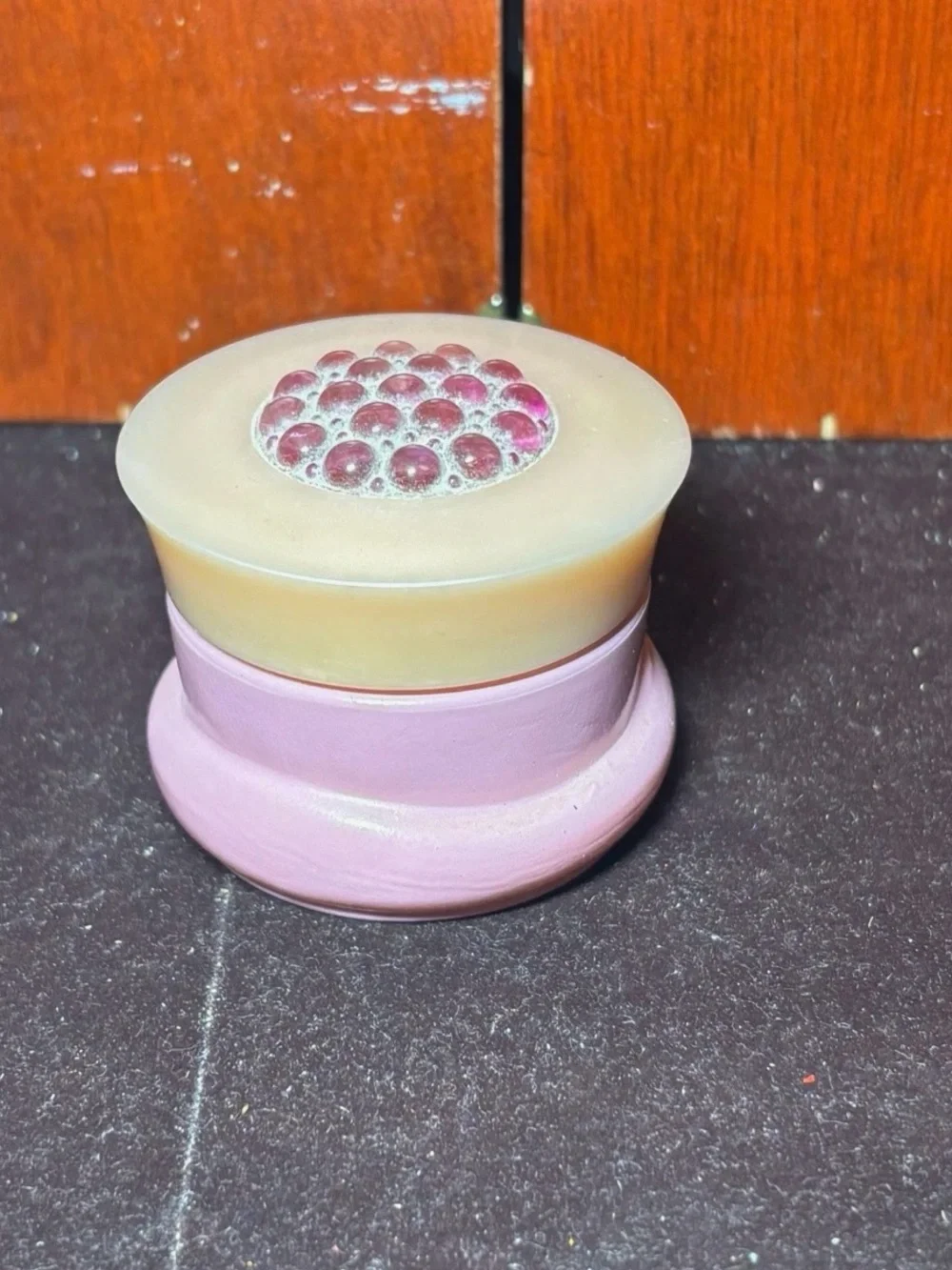 Small Round Pink Decorative Box with Pink Gem Top